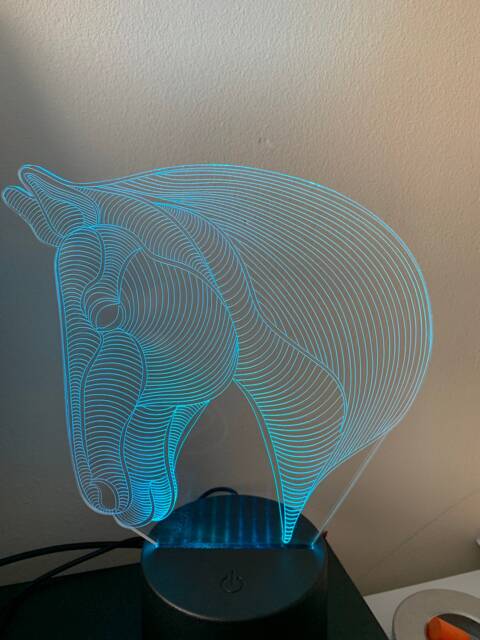 Horse Head 3D Custom Made Smart App Control Night Light Bluetooth, Music, 7&16M Colour Mobile App , Gift Led Lamp - image 1