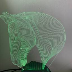 Horse Head 3D Custom Made Smart App Control Night Light Bluetooth, Music, 7&16M Colour Mobile App , Gift Led Lamp - thumbnail 2