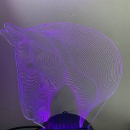 Horse Head 3D Custom Made Smart App Control Night Light Bluetooth, Music, 7&16M Colour Mobile App , Gift Led Lamp - thumbnail 3