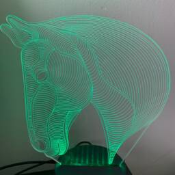 Horse Head 3D Custom Made Smart App Control Night Light Bluetooth, Music, 7&16M Colour Mobile App , Gift Led Lamp - thumbnail 4