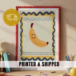 Whimsical Banana Nursery Wall Art Printable Cute Fruit Illustration For Baby Room Kitchen Decor Toddler Digital Download - 104 - thumbnail 1