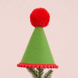 Elf Hat Tree Topper - Christmas Decorations Alternative Star Family Red Green Gift Ideas - thumbnail 3