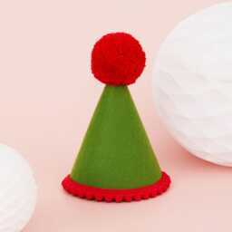 Elf Hat Tree Topper - Christmas Decorations Alternative Star Family Red Green Gift Ideas - thumbnail 2