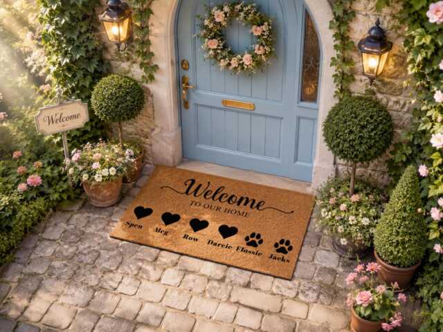 Family Name Doormat Personalised - Custom Housewarming Gift Established Date Mat - image 1