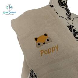 Fox Head Towel - Personalised Face Cloth/Hand Bath = Embroidered - thumbnail 2