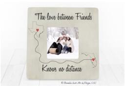 Personalized Long Distance Friendship Picture Frame States Design