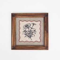 Botanical Wall Art, Daisy Motif With Wooden Frame, 12x12 Inches - thumbnail 3