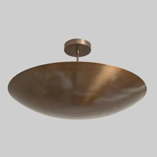 Raw Brass Sputnik Chandelier - Mid Century Modern Flushmount Light - image 1