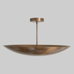 Raw Brass Sputnik Chandelier - Mid Century Modern Flushmount Light - thumbnail 2