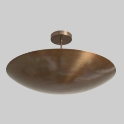 Raw Brass Sputnik Chandelier - Mid Century Modern Flushmount Light - thumbnail 1