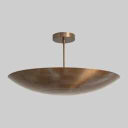Raw Brass Sputnik Chandelier - Mid Century Modern Flushmount Light - thumbnail 3