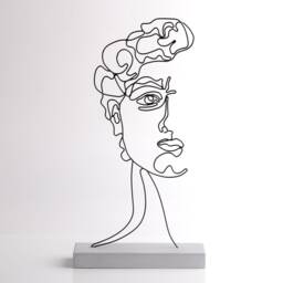 Handmade Wire David Bust Sculpture Metal Art Shelf Decor - thumbnail 2