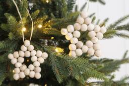 Wooden Bead Ornament, Star Wood Beaded Decor, Christmas Star, Ornaments - thumbnail 1