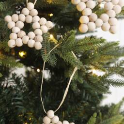Wooden Bead Ornament, Star Wood Beaded Decor, Christmas Star, Ornaments - thumbnail 2