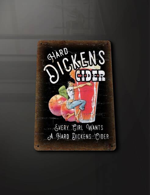 Dickens Cider Pub Beer Bar - Metal Sign Plaque Wall Art Decor Signage