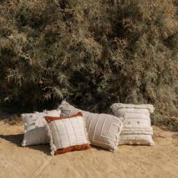 Ridge Wool Kilim Woven Throw Pillow Cover  Decorative Pillowcases Bohemian Boho Sofa Decor Lumbar 12x24 26x16 Off White Beige Gift - thumbnail 2