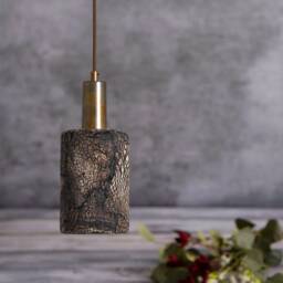 Senna Organic Ceramic Pendant Light Black Clay 4.75 - thumbnail 3