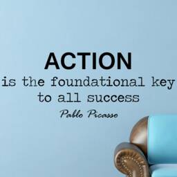 Pablo Picasso Action Inspirational Motivational Wall Decal Quote Art Inspired Focus Positive Home Room Decor Encouragement 42x16 In - thumbnail 2