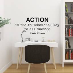 Pablo Picasso Action Inspirational Motivational Wall Decal Quote Art Inspired Focus Positive Home Room Decor Encouragement 42x16 In - thumbnail 3