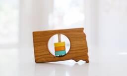 South Dakota State Baby Rattle Modern Wooden Toy