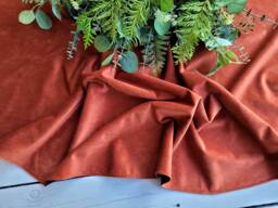 Brick Orange Velvet Tree Skirt, Christmas Monochrome Skirt - thumbnail 1
