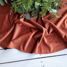 Brick Orange Velvet Tree Skirt, Christmas Monochrome Skirt - thumbnail 2