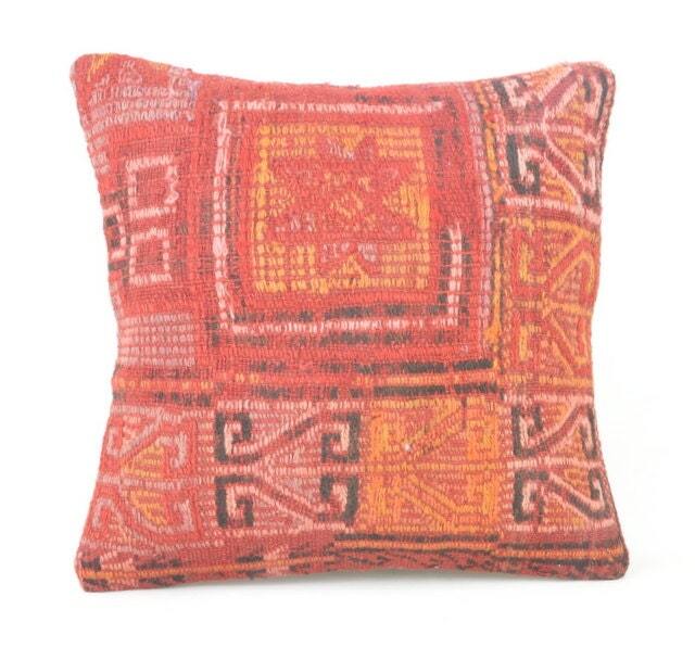 Kilim Cushion Cover, Pillow, Home Decor, Cojin Lana , Unico, 40x40 cm , 16x16Inc, Decor , Decorative Pillow - image 1