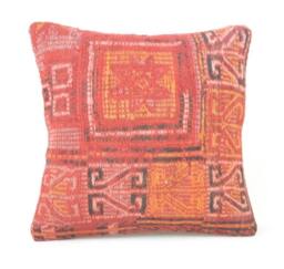 Kilim Cushion Cover, Pillow, Home Decor, Cojin Lana , Unico, 40x40 cm , 16x16Inc, Decor , Decorative Pillow - thumbnail 1
