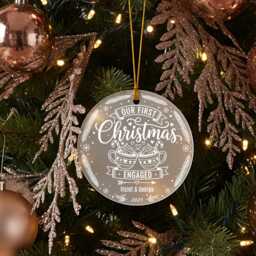 First Christmas Engaged Ornament, Personalised Couple Names Bauble, Engagement Gift 2025 - thumbnail 2
