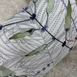 Handmade Harlequin Pillow Cover Abstract Botanical Watercolor Lumbar Cushion - thumbnail 3