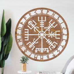 Black Or Rustic Vegv??sir Viking Compass Wall Art/Metal Art/Viking Fans, Scandinavian, Last Kingdom, Vikings, Nordic, Icelandic Gift - thumbnail 2