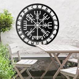 Black Or Rustic Vegv??sir Viking Compass Wall Art/Metal Art/Viking Fans, Scandinavian, Last Kingdom, Vikings, Nordic, Icelandic Gift - thumbnail 3