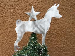 Basenji Dog, Dog Tree Topper, Holiday Decoration, Wreath Christmas, Aluminum, Memorial, Angel - thumbnail 1