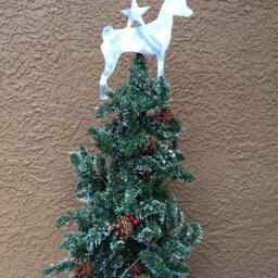 Basenji Dog, Dog Tree Topper, Holiday Decoration, Wreath Christmas, Aluminum, Memorial, Angel - thumbnail 2