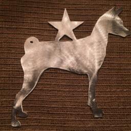 Basenji Dog, Dog Tree Topper, Holiday Decoration, Wreath Christmas, Aluminum, Memorial, Angel - thumbnail 3