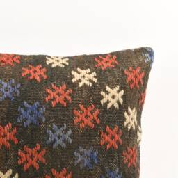 Anatolian Kilim Lumbar Pillow Bohemian Wool Cushion Cover - 16x24 - thumbnail 2