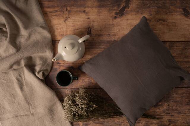 Graphite Grey Linen Cushion Cover, Cushion, 100% Covers, Zipper Throw Pillow Covers 45cm X - 18 - image 1