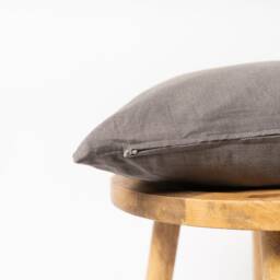 Graphite Grey Linen Cushion Cover, Cushion, 100% Covers, Zipper Throw Pillow Covers 45cm X - 18 - thumbnail 3