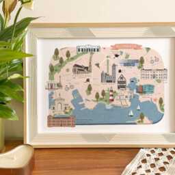 Plymouth Map, Illustrated Map Of Plymouth, Poster, Print, Art, Gift, University - thumbnail 2