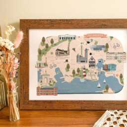 Plymouth Map, Illustrated Map Of Plymouth, Poster, Print, Art, Gift, University - thumbnail 3