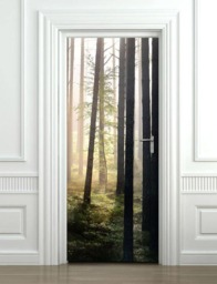 Forest Wall Decal, Door Sticker, Mural, Wallpaper, Nature Home Design Trees Fridge Decor - thumbnail 1