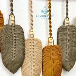 Macrame Feather Wall Hanging Rustic Boho Home Decor - thumbnail 3