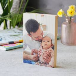 First Father's Day Wooden Photo Block- Gift - Wood Print Photography For Dad Daddy - thumbnail 2