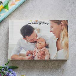 First Father's Day Wooden Photo Block- Gift - Wood Print Photography For Dad Daddy - thumbnail 3
