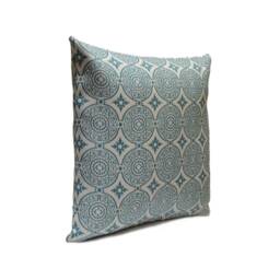 White & Turquoise Blue Pillow, Throw Pillow Cover, Decorative Cushion Pillowcase, Cotton Blend, Indoor Outdoor - thumbnail 2
