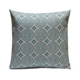 White & Turquoise Blue Pillow, Throw Pillow Cover, Decorative Cushion Pillowcase, Cotton Blend, Indoor Outdoor