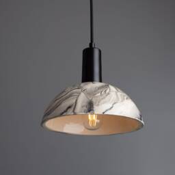 Kauri Marbled Ceramic Dome Pendant Light 7.75'' Ip20 - thumbnail 2
