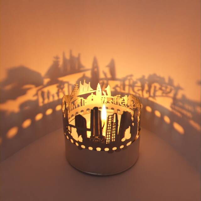 San Diego Skyline Shadow Play Captivating Candle Attachment With Detailed Silhouette Projection - Perfect Souvenir For Fans - image 1