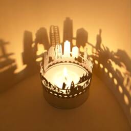 San Diego Skyline Shadow Play Captivating Candle Attachment With Detailed Silhouette Projection - Perfect Souvenir For Fans - thumbnail 3