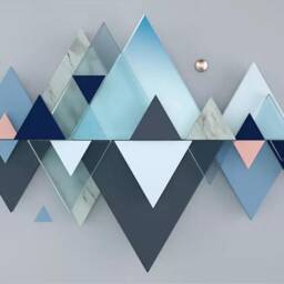 3D Triangle Wallpaper Mural, Geometric Wall Decor, Peel & Stick - thumbnail 2